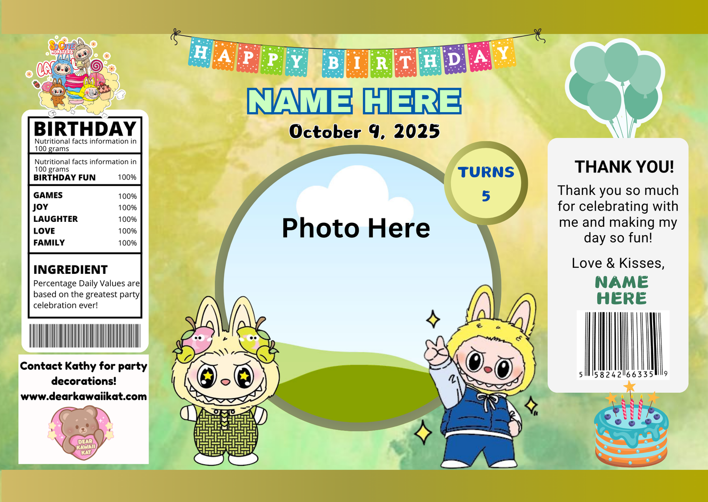 Labubu Green Chip Bags