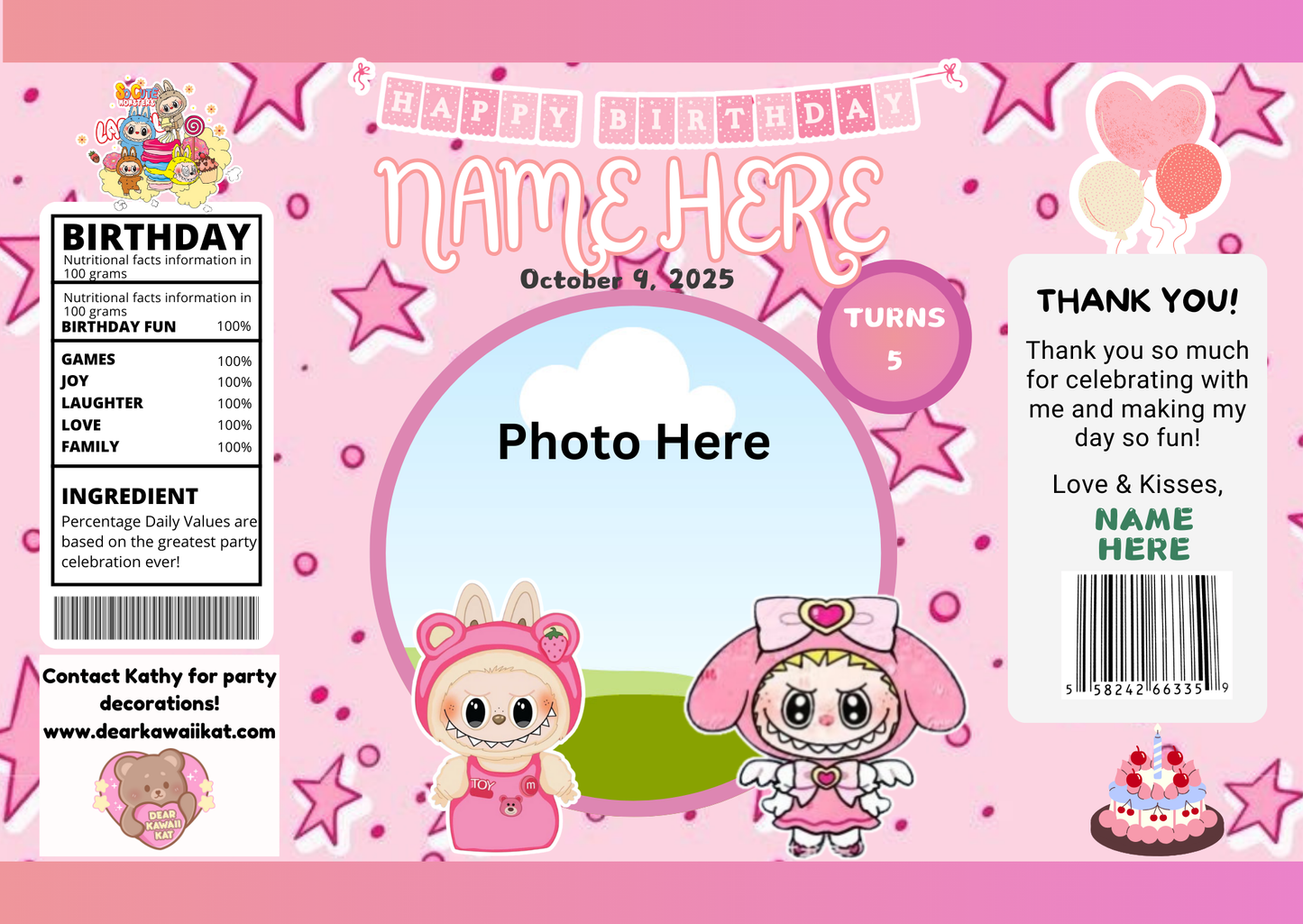 Labubu Pink Chip Bags