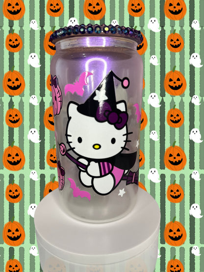 Kitty Witch 16 oz. Glass Cup