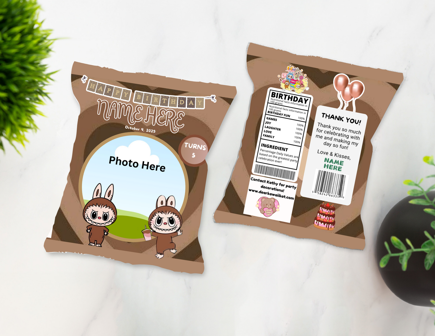 Labubu Brown Chip Bags